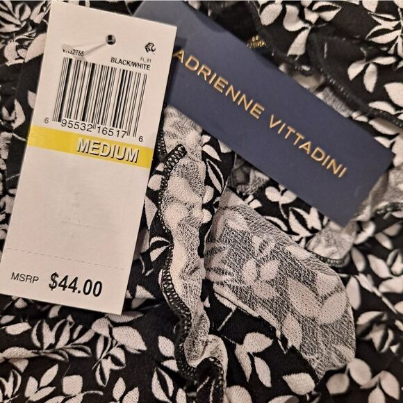 NWT ADRIENNE VITTADINI Mockneck Keyhole Blouse Top Medium - Picture 5 of 6